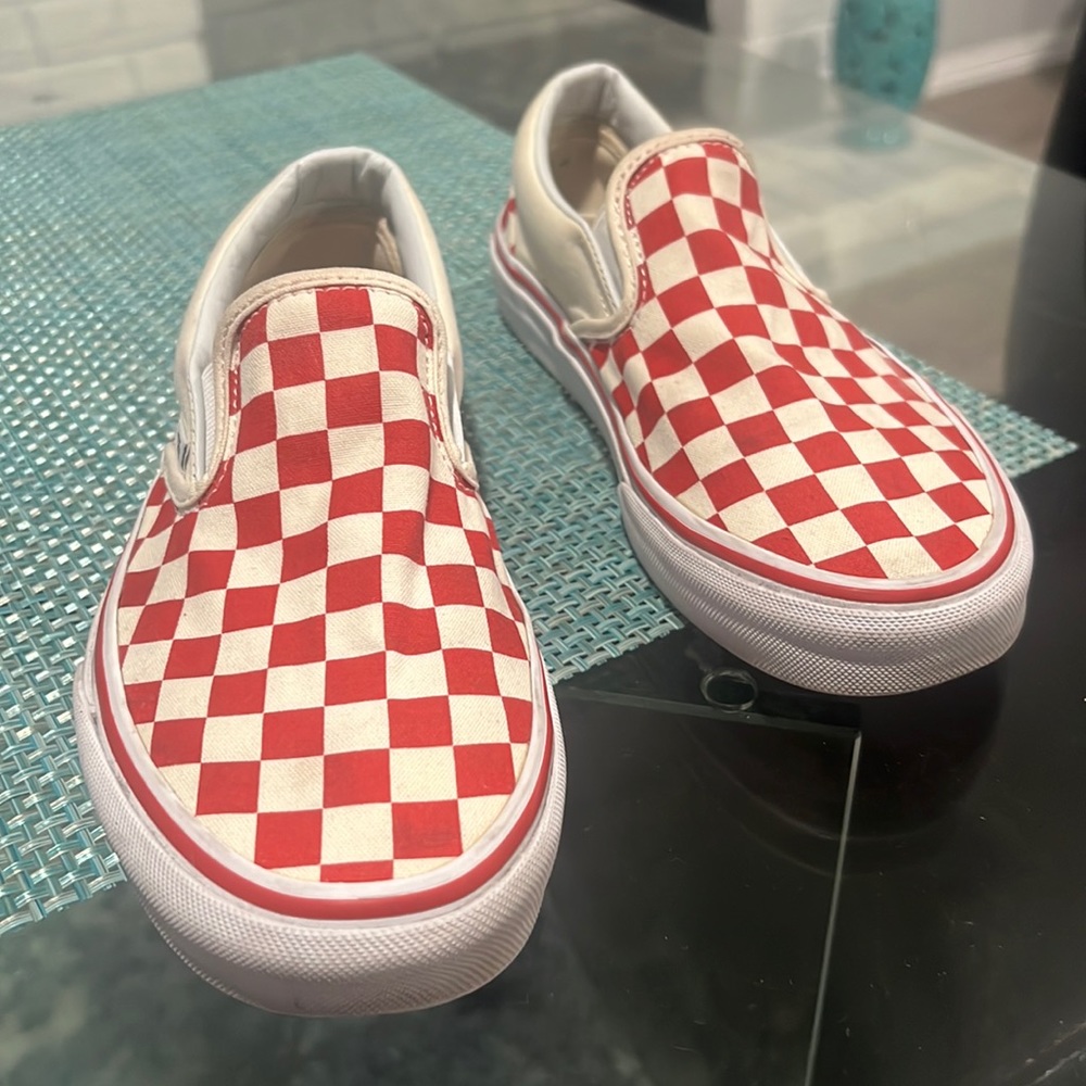 Checkered red and white vans size 7.5 in Womens